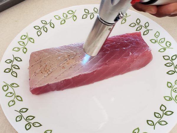 cooking torch, torch, burner, tataki method, tataki, seared tuna, seared marlin,